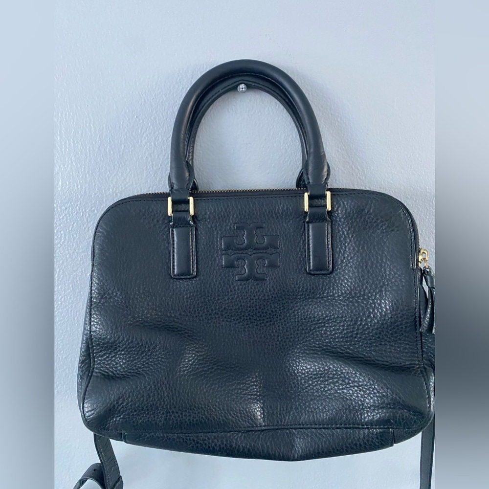 COPY - Tory Burch | Thea double zipper black leather satchel